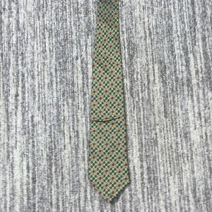 Tommy‎ Hilfiger Mens 100% Italian Silk Chainlink Pattern Neck Tie Green Gold Red
